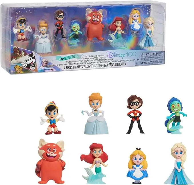 Disney100 Years of Epic Transformations, Limited Edition 8-piece Figure Set, Kids Toys for Ages 3 Up by Just Play - Figurio