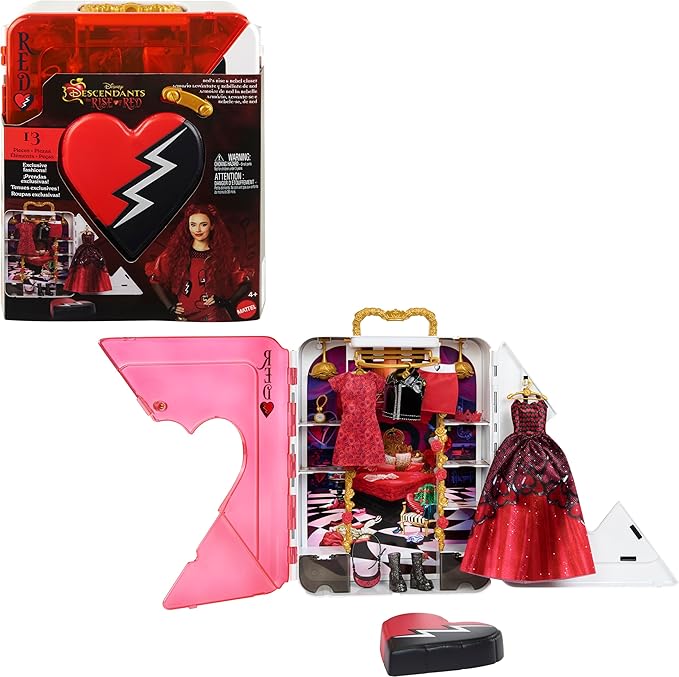 Mattel Disney Descendants: The Rise of Red, Closet Playset with Exclusive Clothes & Accessories, Red’s Rise & Rebel Toy Closet - Figurio