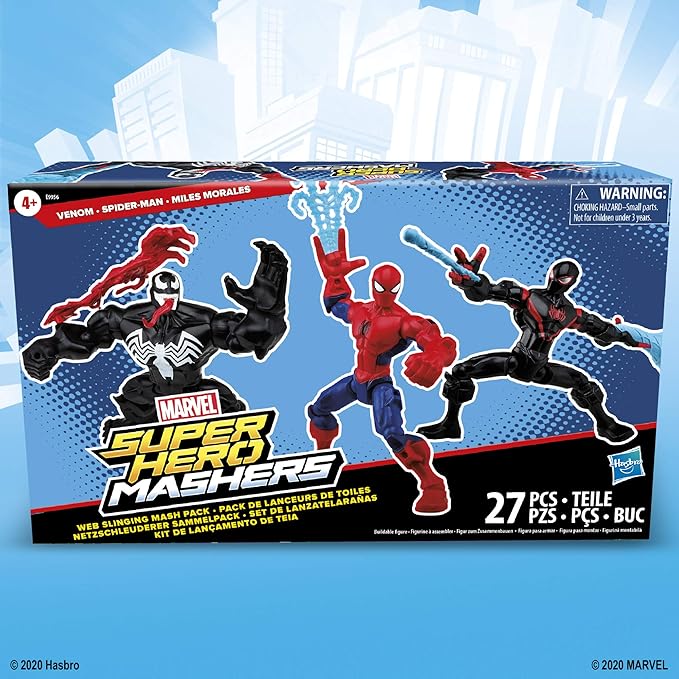 Marvel Super Hero Mashers Web-Slinging Collection Pack with Spiderman, Venom and Miles Morales (Amazon Exclusive) - Figurio