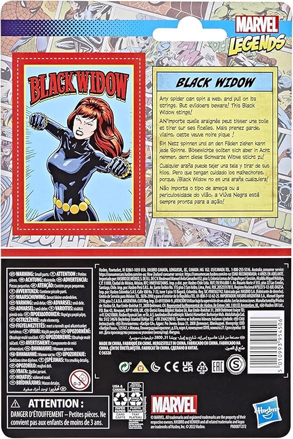 Marvel Legends Series 3.75-inch Retro 375 Collection Black Widow Action Figure Toy, 1 Accessory - Figurio