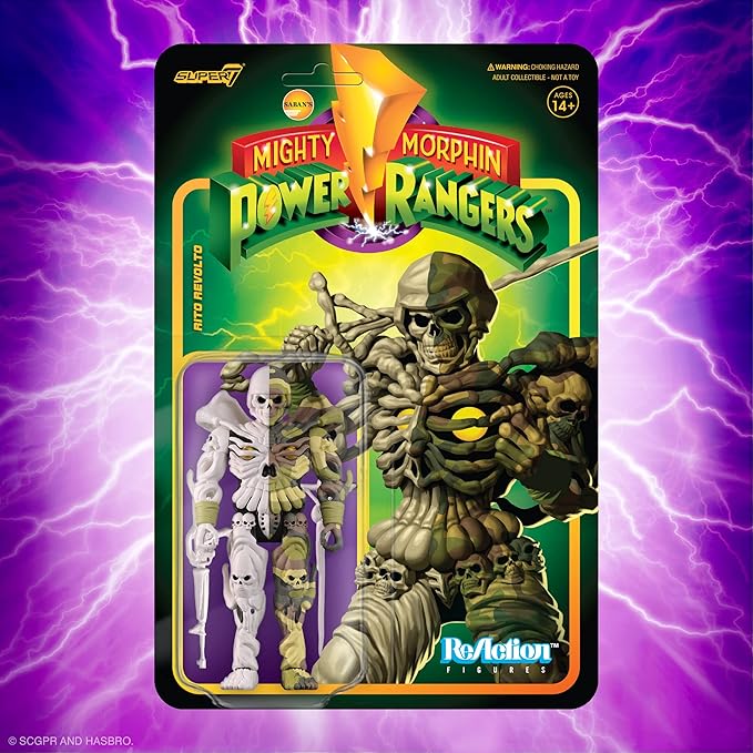 Super7 Mighty Morphin Power Rangers Rito Revolto - 3.75" Power Rangers Action Figure with Accessories Classic TV Show Collectibles and Retro Toys - Figurio