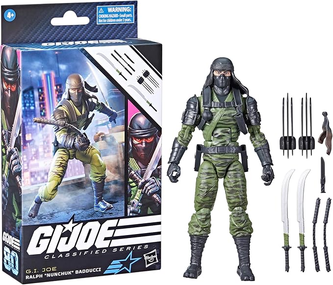 G.I. Joe Classified Series Ralph Nunchuk Badducci, Collectible G.I. Joe Action Figures, 80, 6 inch Action Figures for Boys & Girls, with 7 Accessories - Figurio