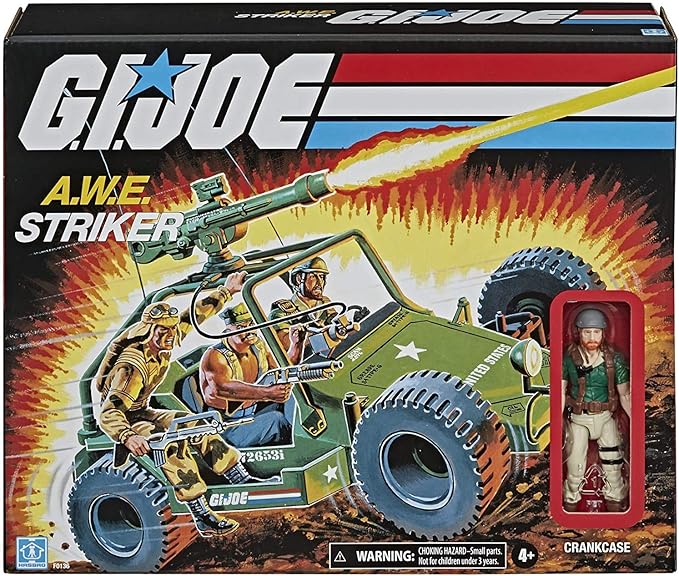 Hasbro G.I. Joe Retro A.W.E. Striker Exclusive Vehicle with 3.75-Inch Crankcase Figure - Figurio