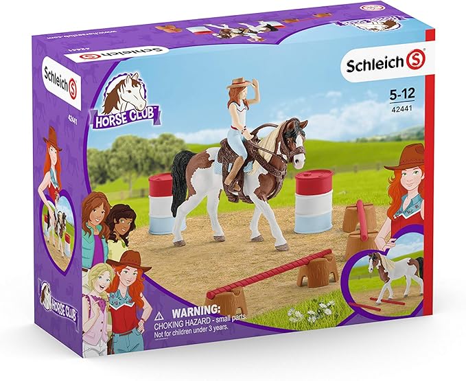 Schleich Horse Club, Horse Toys for Girls and Boys, Hannah's Western Riding Horse Set with Rider and Horse Toy, 12 pieces, Ages 5+ - Figurio