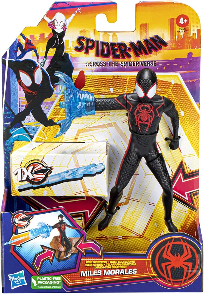 Marvel Spider-Man: Across The Spider-Verse Web Spinning Miles Morales Toy, 6-Inch-Scale Deluxe Action Figure, Toys for Kids Ages 4 and Up - Figurio