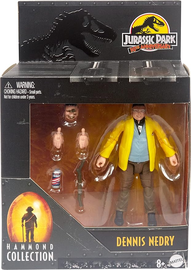 Mattel Jurassic World Mattel Jurassic Park Hammond Collection Action Figure, Dennis Nedry Collectible Articulated Figure, 3.75 inch - Figurio