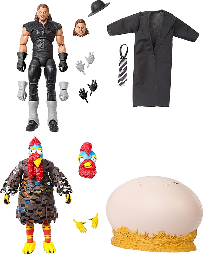 Mattel WWE Action Figure 2-Pack Ultimate Edition Survivor Series 1990 Undertaker & Gobbledy Gooker Collectibles with Interchangeable Accessories, Extra Heads & Swappable Hands - Figurio