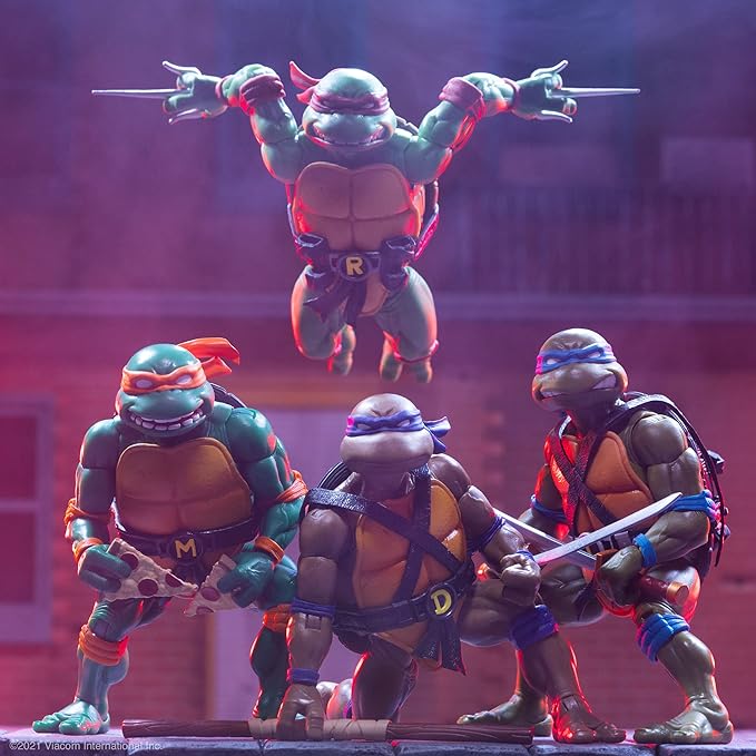 Super7 ULTIMATES! Teenage Mutant Ninja Turtles Donatello - 7" TMNT Action Figure with Accessories Classic Cartoon Collectibles and Retro Toys - Figurio