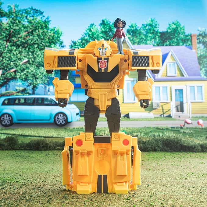 Transformers Toys EarthSpark Spin Changer Bumblebee 8-Inch Action Figure with Mo Malto 2-Inch Figure, Robot Toys for Ages 6 and Up - Figurio