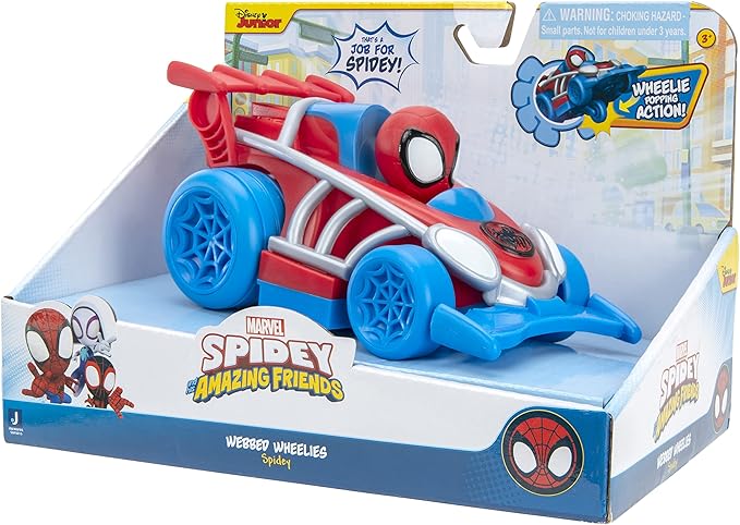 Marvel Spidey and His Amazing Friends Webbed Wheelie Vehicle - Features Built-in Spidey Super Hero - Figurio