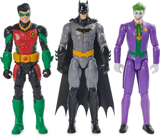 DC Comics, Batman Team Up 3-Pack, The Joker, Robin 12-inch Figures, Collectible Super Hero Kids Toys for Boys & Girls - Figurio