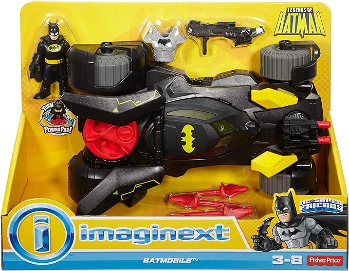 Fisher-Price Imaginext FGC31 Dc Super Friends Legends of Batman Deluxe Batmobile, Black/Yellow - Figurio