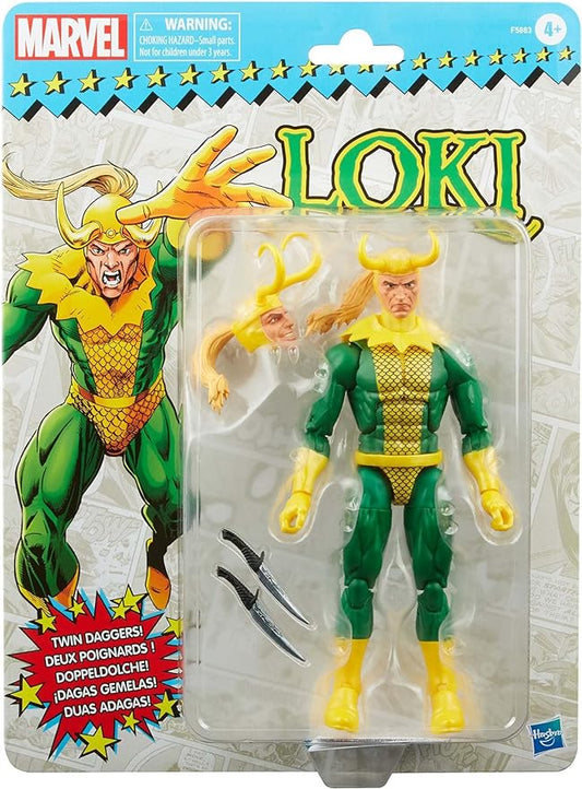 Marvel Legends Series Loki 6-inch Retro Packaging Action Figure Toy, 3 Accessories - Figurio