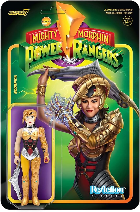 Super7 Mighty Morphin Power Rangers Scorpina - 3.75" Power Rangers Action Figure with Accessory Classic TV Show Collectibles and Retro Toys - Figurio