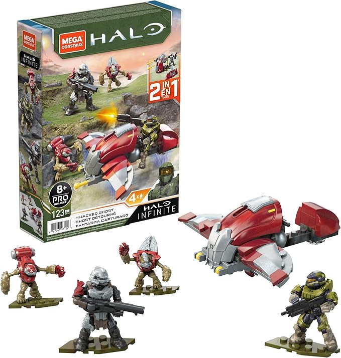 Mega Construx Halo Hijacked Ghost Vehicle Halo Infinite Construction Set, Building Toys for Kids - Figurio