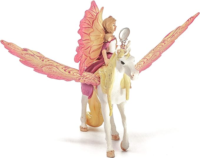 Schleich bayala Fairy Feya and Pegasus Unicorn Figurine Playset - Realistic Enchanting Fantasy Magical Fairy and Unicorn Figurine Imagination Playtime Toy Set for Boys and Girls, Gift for Kids Age 5+ - Figurio