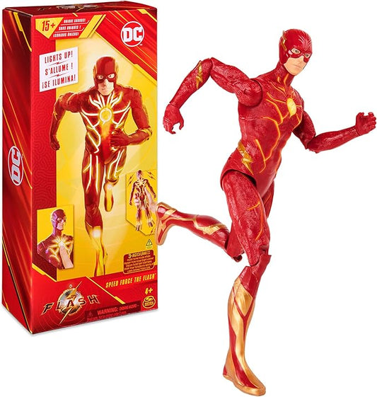 DC Comics, Speed Force The Flash Action Figure, 12-inch, Lights and 15+ Sounds, The Flash Movie Collectible, Kids Toys for Boys and Girls Ages 4+ - Figurio