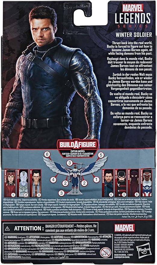 Marvel Legends Series Avengers 6-inch Action Figure Toy Winter Soldier, Premium Design and 2 Accessories, for Kids Age 4 and Up - Figurio