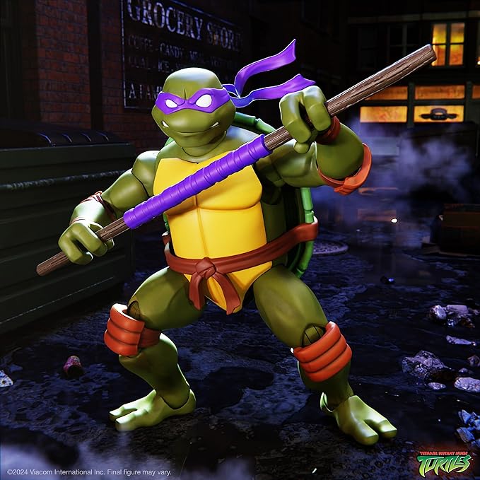 Super7 ULTIMATES! Teenage Mutant Ninja Turtles Donatello - 7" TMNT Action Figure with Accessories Classic Cartoon Collectibles and Retro Toys - Figurio