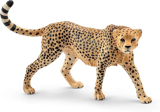 Schleich Wild Life Realistic Female Cheetah Figurine - Authentic and Highly Detailed Wild Animal Toy, Durable for Education and Fun Play for Kids, Perfect for Boys and Girls, Ages 3+ - Figurio