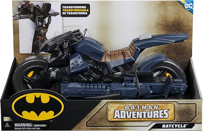 DC Comics, Batman Adventures, Batman Batcycle, Transforming 2-in-1 Batcycle & Batglider, Figure Compatible, Super Hero Kids Toy for Boys and Girls 4+ - Figurio