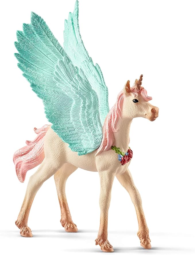 Schleich bayala, Unicorn Toys for Girls and Boys, Decorated Baby Unicorn Pegasus Toy Figurine, Ages 5+ - Figurio