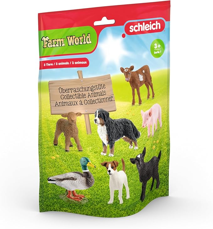 Schleich Farm World Blind Bag - Contains 3 Surprise Farm Animal Toys for Kids Ages 3+ - Figurio