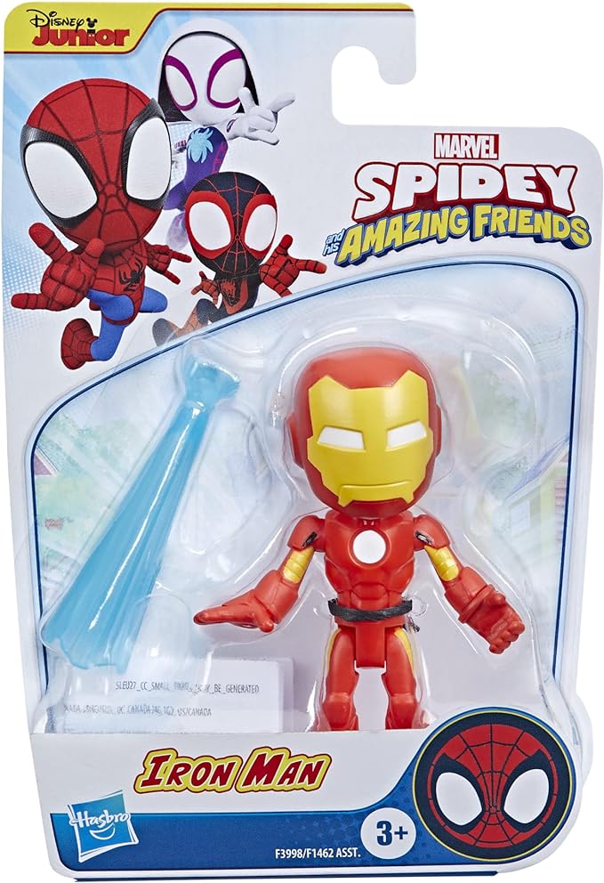 Marvel Spidey and His Amazing Friends Iron Man Action Figure Toy, Preschool Super Hero 4-Inch Scale Figure with Accessory, Kids Ages 3 and Up - Figurio