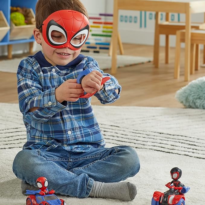 Spidey and His Amazing Friends Super Spidey Set, Role Play Toys, Toy Car Set, Marvel Spider-Man Mask Great for Kids, 3+ Years - Figurio