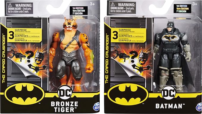 BATMAN 4-inch and Bronze Tiger Action Figures with 6 Mystery Accessories - Figurio