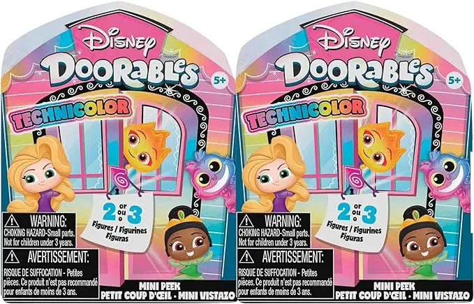 Just Play Disney Doorables Mini Peek Technicolor Takeover 2-Pack, 1.5-inch Collectible Figures, Kids Toys for Ages 5 Up - Figurio