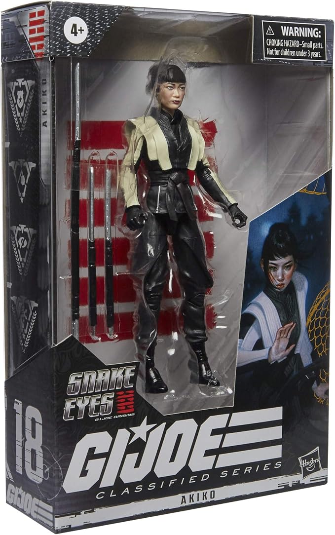 G.I. Joe Classified Series Snake Eyes: G.I. Joe Origins Akiko Collectible Action Figure 18, Premium 6-Inch Scale Toy with Custom Package Art - Figurio