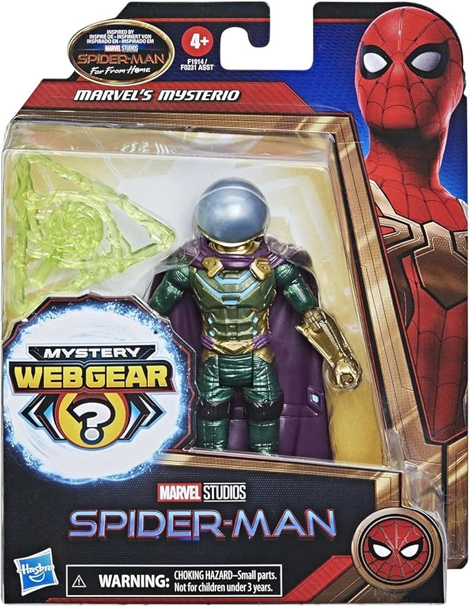 Spider-Man Marvel 6-Inch Mysterio Figure with Mystery Web Gear Armor & Accessory, Ages 4+ - Figurio