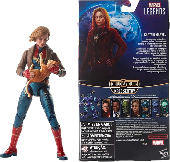 Marvel Captain Marvel 6-inch Legends Captain Marvel in Bomber Jacket Figure for Collectors, Kids, and Fans - Figurio