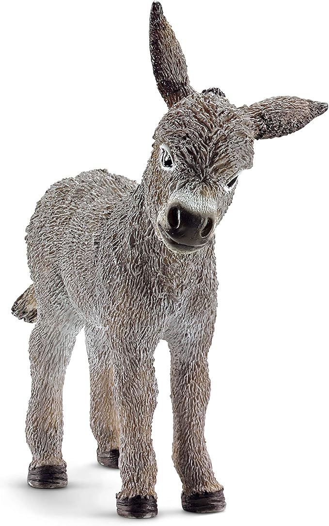 Schleich Farm World, Realistic Farm Animal Toys for Boys and Girls, Baby Donkey Foal Toy Figurine, Ages 3+ - Figurio