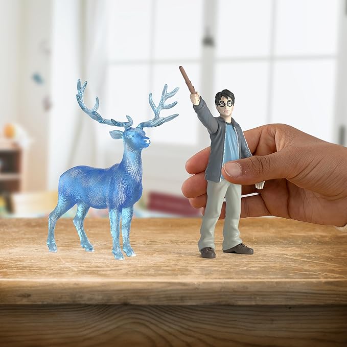 Schleich Wizarding World of Harry Potter 2-Piece Collectible Set with Harry and Harry's Stag Patronus Figurines - Figurio