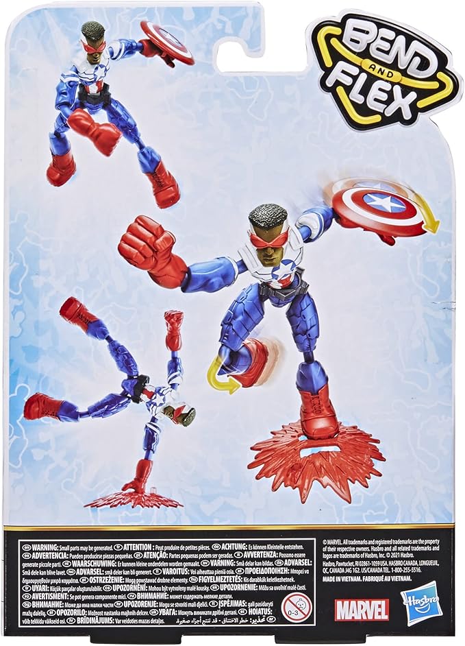 Marvel Avengers Bend and Flex Action Figure, 6-Inch Flexible Captain America Super Hero Figure Toy, Ages 4 and Up - Figurio