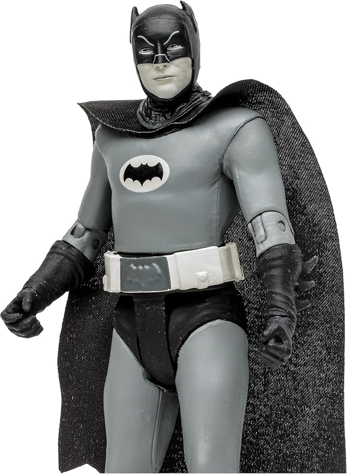 McFarlane Toys, DC Multiverse, 5-inch DC Retro Batman (Black and White) Action Figure with Action Word Bubbles, Collectible DC Retro 1960's TV Figure – Ages 12+ - Figurio