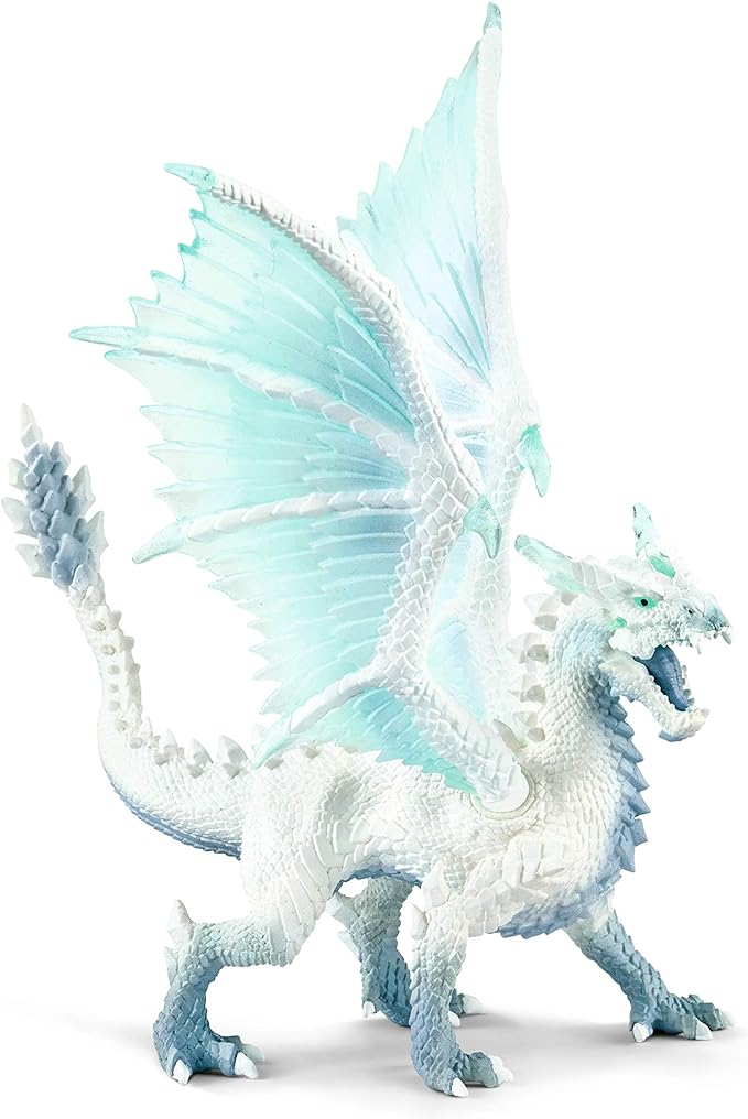 Schleich Eldrador Creatures Ice Dragon Toy Action Figure for Kids Ages 7-12,Blue, White - Figurio