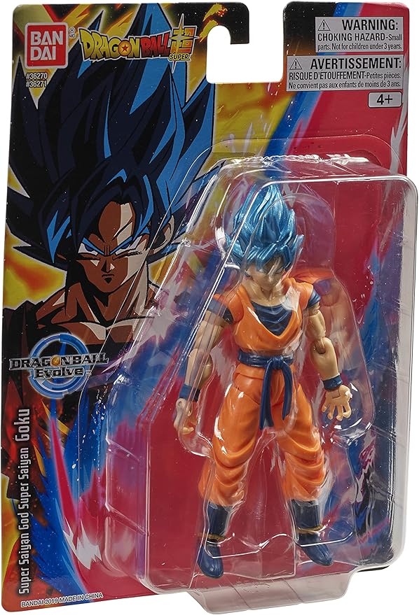 Bandai Namco - Dragon Ball Super - Super Saiyan Blue Goku, Dragon Ball Evolve 5" Action Figure - Figurio