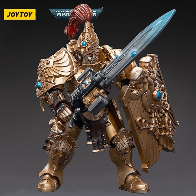 JOYTOY 1/18 Warhammer 40,000 6 Inch Action Figure Adeptus Custodes Custodian Guard with Sentinel Blade and Praesidium Shield Collection Model - Figurio