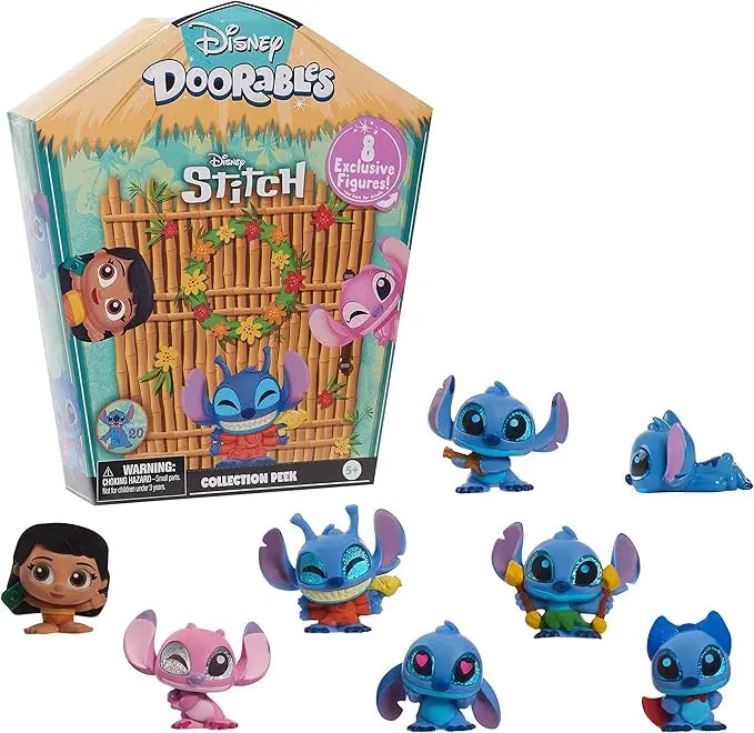 Disney Doorables Stitch Collection Peek, 8-pieces, 1.5-inch tall Collectible Figurines, Kids Toys for Ages 5 Up by Just Play - Figurio