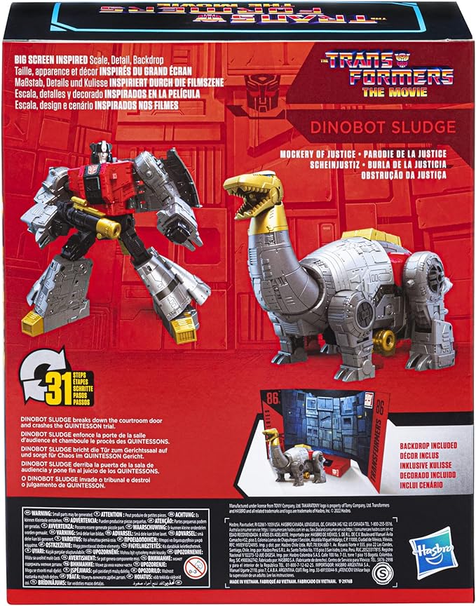 Transformers Studio Series 86-15 Leader Class The The Movie 1986 Dinobot Sludge Action Figure, Ages 8 and Up, 8.5-inch - Figurio