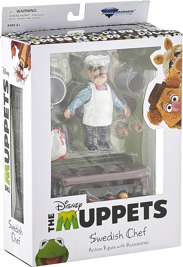 Diamond Select Toys The Muppets Best of Series 2: Swedish Chef with Kitchen Action Figure, Multicolor Small - Figurio