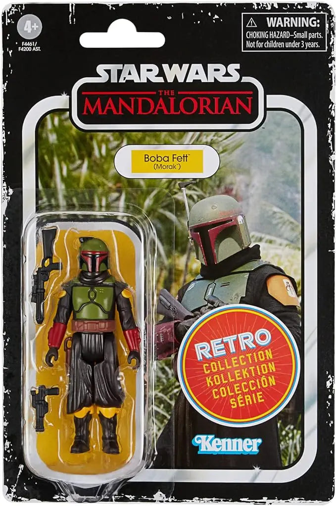 STAR WARS Retro Collection Boba Fett (Morak) Toy 3.75-Inch-Scale The Mandalorian Collectible Action Figure, Toys Kids 4 and Up - Figurio