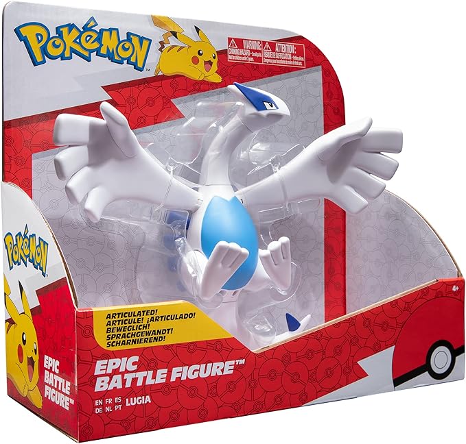 Pokémon Lugia Epic Battle Figure - 12-Inch Articulated Epic Battle Figure with Flight Stand - Figurio