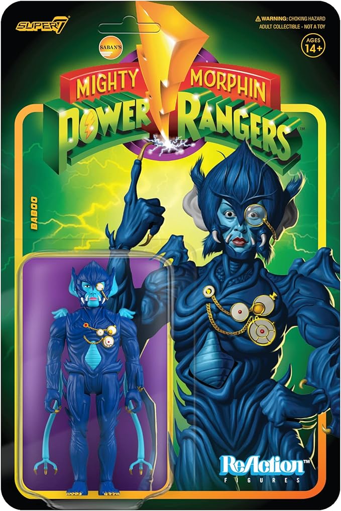 Super7 Mighty Morphin Power Rangers Baboo - 3.75" Power Rangers Action Figure Classic TV Show Collectibles and Retro Toys - Figurio