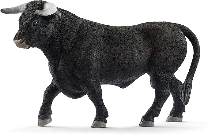 Schleich Farm World, Animal Toys for Boys and Girls 3 and Above, Black Bull Cow Toy Figurine, Ages 3+, Multicolor, 3.5 Inch - Figurio