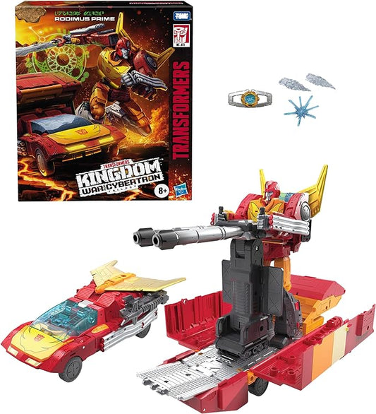 Transformers Toys Generations War for Cybertron: Kingdom Commander WFC-K29 Rodimus Prime with Trailer Action Figure, Kids Ages 8 and Up, 7.5-inch - Figurio