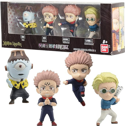 BANDAI Namco - Jujutsu Kaisen Adverge Figure Box Set C (Yuji Itadori, Kento Nanami, Ryomen Sukuna, Jogo), Adverge Figure Box Set - Figurio